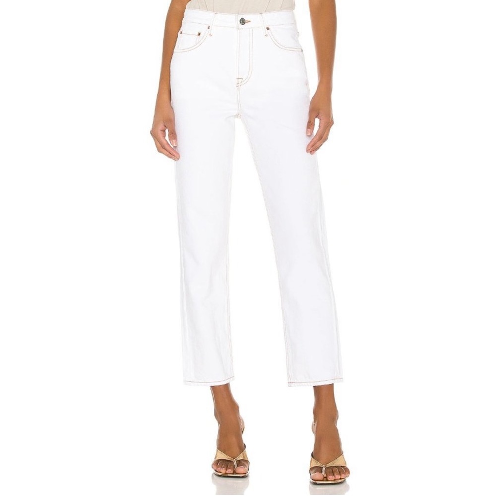 GRLFRND Super High Rise Helena White Straight Leg Jeans